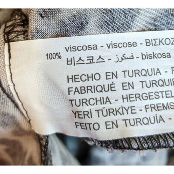 Zara Animal Print Button Front V-Neck Long Sleeve Viscose Shirt Dress Small - Picture 9 of 10